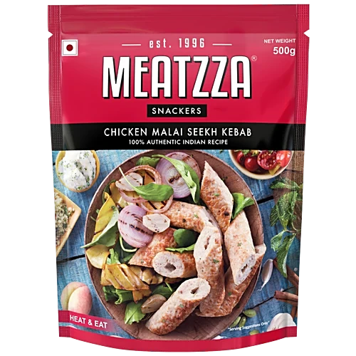 Meatzza Marinated Boneless Chicken Malai Tikka, 500 g